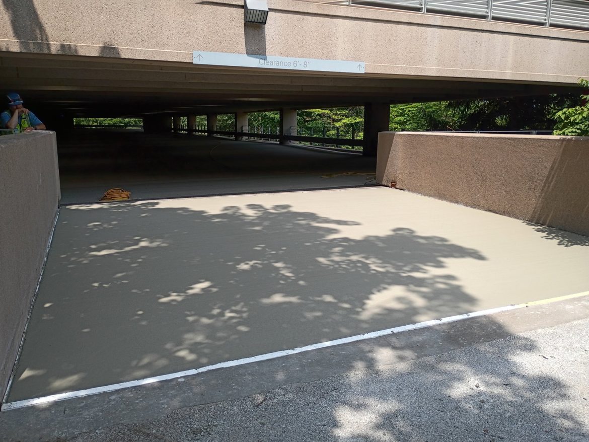 Corporate Entryway Colored Concrete at Swiss RE Armonk