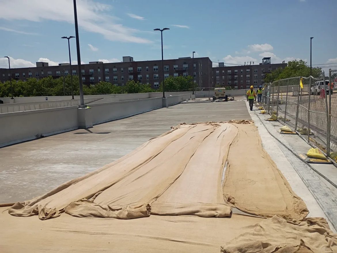 Pedestrian Stairs and Sidewalks at Hylan Plaza