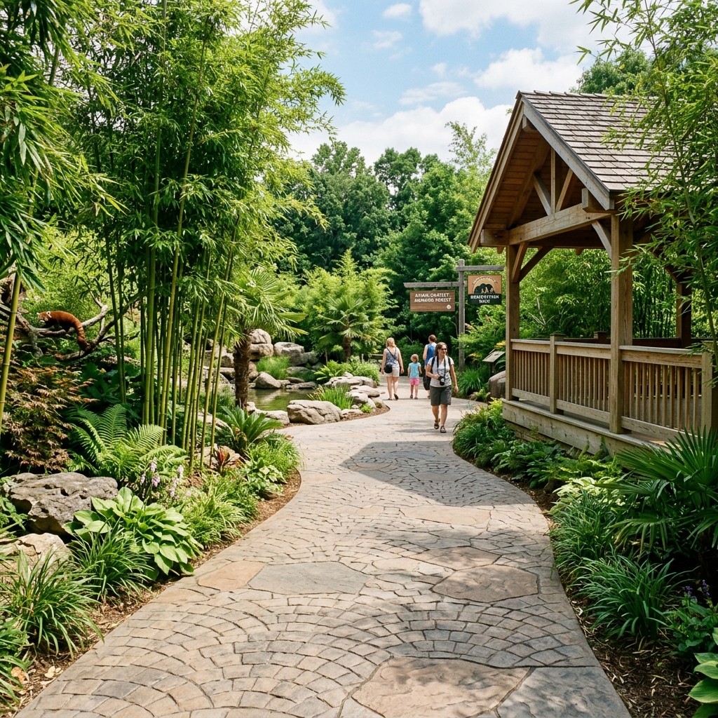Zoo Courtyard Stamped Concrete at Turtle Back Zoo
