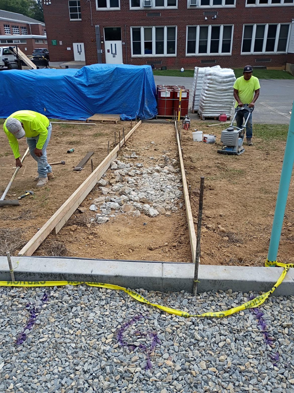 Vocational School Stamped Courtyard in Pennsauken