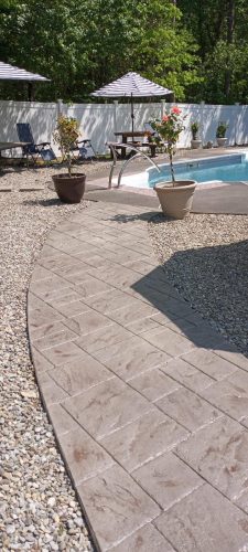 eco gray walkway pool deck tumble stone
