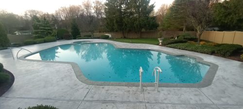 pool deck blue stone